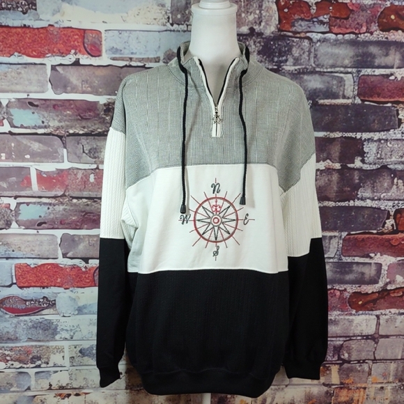 Blast Tops - Blast Nautical Themed Zip Neck Pull-over